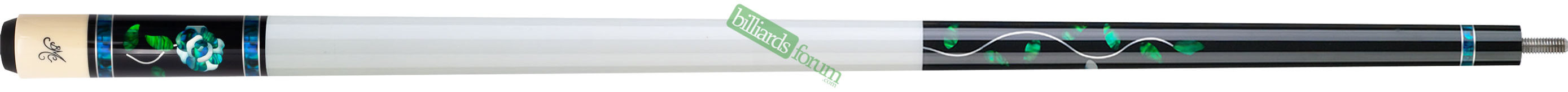 BMC Blue Glass Rose Pool Cue Photo This BMC cue stick is the BMC blue Glass Rose pool cue.