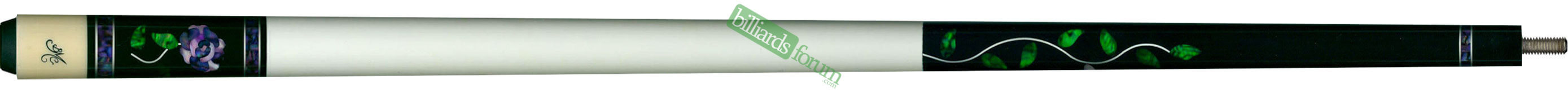 BMC Purple Glass Rose Pool Cue Photo This BMC cue stick is the BMC purple Glass Rose pool cue.