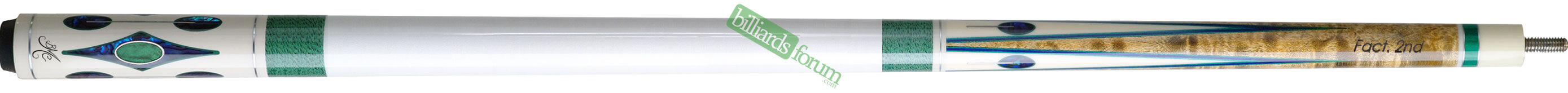 BMC White Crusher Fact. 2nd Pool Cue This BMC cue stick is the *BMC Crusher White Fact. 2nd* pool cue. The BMC Crusher White Fact. 2nd model pool cue is the same as the standard white BMC crusher, but it would have one or more blemishes, imperfections, or missing inlays.