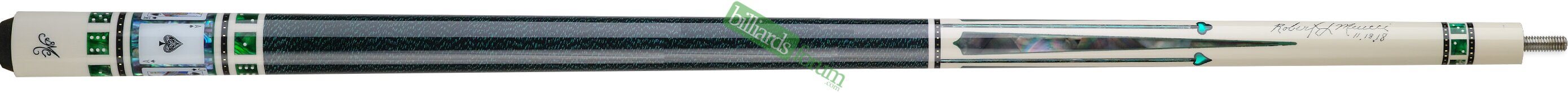 Blemished BMC Casino 2 Spades Cue 2018 This BMC cue stick is the *BMC Casino 2 Spades* pool cue. It is a blemished one released through Budget Billiards in Nov 2018 (the paua shell inlay is blemished at the point).