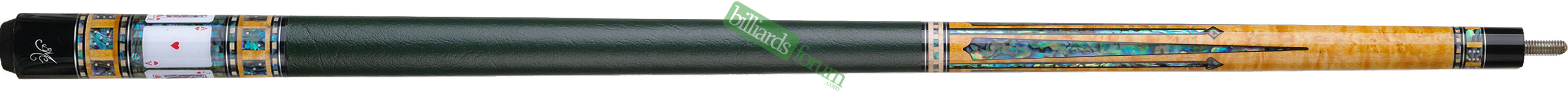 Hearts Version BMC Casino 6 Pool Cue Large photo of the Bob Meucci Customs *BMC Casino #6 Hearts* pool cue. The BMC Casino #6 Hearts model pool cue is part of the BMC Casino Series line of pool cues.