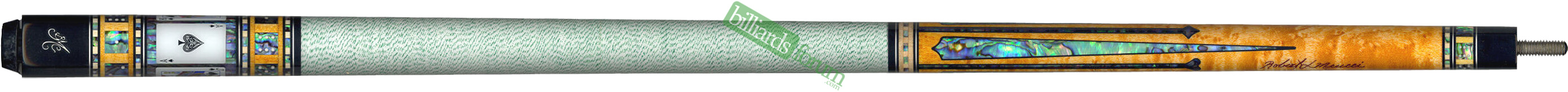 Spades BMC Casino #6 Pool Cue This photo shows the Spades version of the BMC Casino #6 Spades pool cue as sold from the Billiard Warehouse.