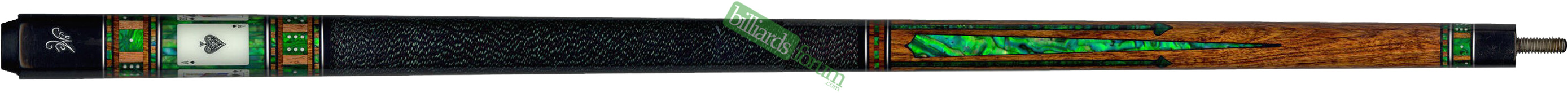 Spades BMC Casino #7 Pool Cue This photo shows the Spades version of the BMC Casino #7 Spades pool cue as sold from the Billiard Warehouse.