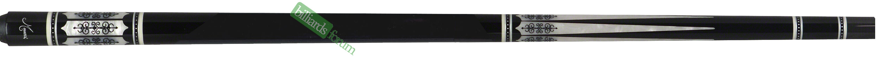 Meucci 21-3C Cue with White Inlays A *Meucci 21-3C Cue with white inlays*. It features white inlays and a Meucci Carbon PRO shaft.