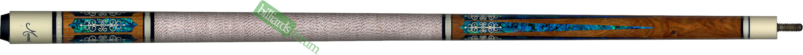 Meucci 21-3C Cocobolo Blue Pool Cue This Meucci cue stick is the *Meucci 21-3C Cocobolo Blue* pool cue. The Meucci 21-3C Cocobolo blue model pool cue is part of the Meucci 21st Century Series line of pool cues. It is a one-of-a-kind cue, and comes signed by Robert Meucci.