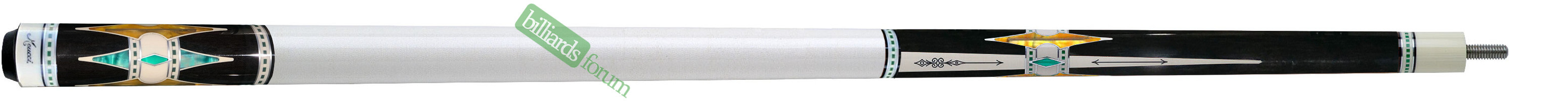 Custom Meucci 21st Century Series #6 Pool Cue Model 21-6 - 60-Inch Length with Ebony Wood and Extra Ringwork