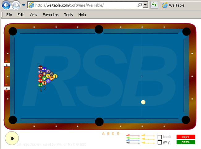  billiard table diagramming tool