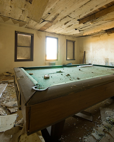 Abandoned Mare Island Barracks Billiard Room