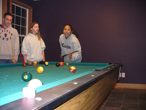 Billiard Room With Ceramic Tile Floors