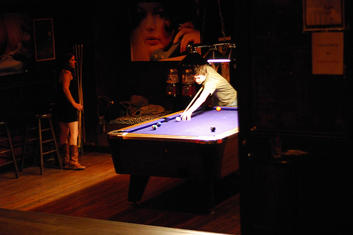 Picture of Billiard Table Under A Blacklight Billiard Table Under A Blacklight