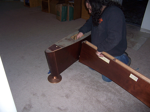 Picture of Brunswick Pool Table Assembling the Legs and Cross Bar Brunswick Pool Table Assembling the Legs and Cross Bar