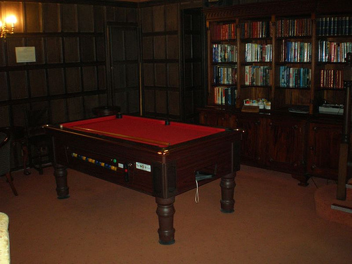 Picture of Dark Oak Walls English Billiard Parlour Dark Oak Walls English Billiard Parlour