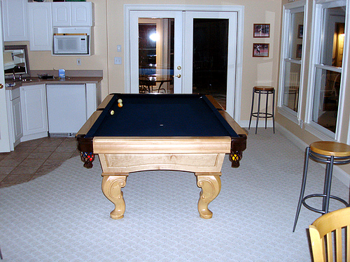 Home Billiard Room With Sink and Counter