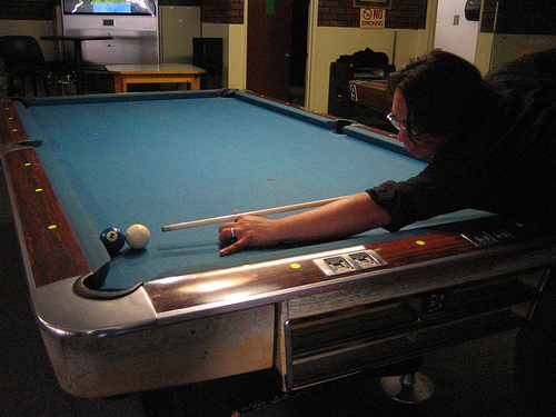 Picture of Homemade Diamond System on Pool Table Homemade Diamond System on Pool Table
