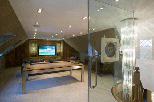 Picture of LCD TV in Home Billiard Room LCD TV in Home Billiard Room