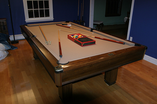 Long Pool Table Room