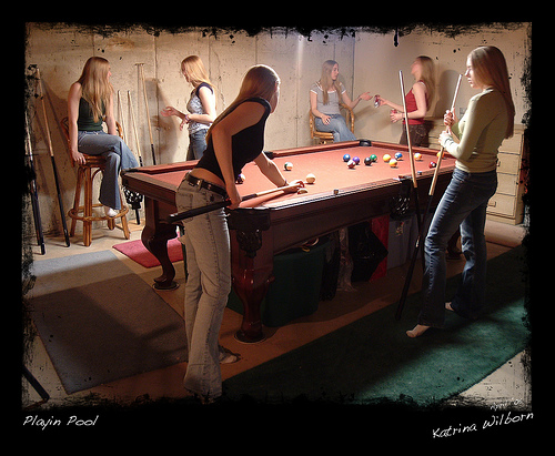 Picture of Pool Table in Unfinished Basement Billiard Room Pool Table in Unfinished Basement Billiard Room