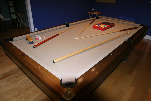 Tan Pool Table Cloth Close Up Picture