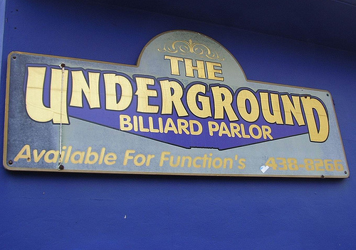 Picture of The Underground Billiard Parlor Sign The Underground Billiard Parlor Sign