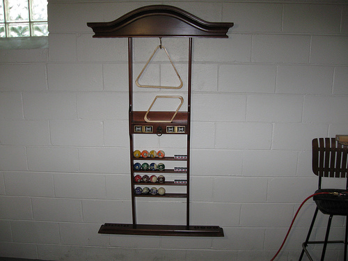 Wall Mounted Pool Cue and Ball Rack