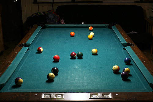 Well Worn Pool Table Cloth