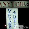 The Anytime Billiards & Grill Sign at Night in Jacksonville, NC