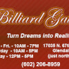 2011 Business Card from Billiard Gallery Glendale, AZ
