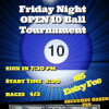 Bob's Billiards 10-Ball Tournament Flyer, New Braunfels, TX