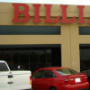 Store front signage at Bogie's Billiards Houston, TX