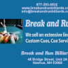 Flyer for Break and Run Billiards Nashua, NH