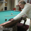 Break and Run Billiards Owner Len Van Hirtum Shooting Pool