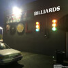 Brickyard Billiards Indianapolis, IN Storefront at Night