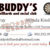 Buddy's Pool Hall Lower Sackville, NS Business Card