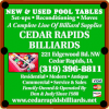 Ad from Cedar Rapids Billiards Cedar Rapids, IA