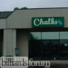Storefront at Chalks Billiards in Warwick, Rhode Island