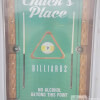 Chuck's Place Billiards Door Sign in Russellville, KY