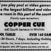 1986 Copper Cue Newspaper Ad Wichita, KS