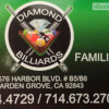 Business Card from Diamond Billiards Garden Grove, CA