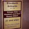 Charlotte, NC Elizabeth Billiards Private Club Sign