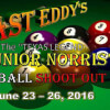 Flyer for Junior Norris 9 Ball Shootout at Fast Eddy's Billiards Wichita Falls