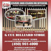 Web Flyer, G Cue Billiard Store Tempe, AZ