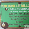 Flyer for Pool Tournaments at Knoxville Billiards Pool Hall