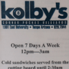 Menu Cover from Kolby's Corner Pocket Tempe, AZ