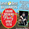 Level Best Billiards Grand Opening Flyer