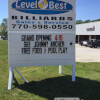 Storefront sign at Level Best Billiards of Loganville, GA