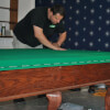 Shane Bouchard Installing New Cloth on a Pool Table