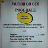 Flyer for Pool Tournaments at Nation on Cue Weirton, WV