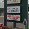 Sign for Porky's Family Billiards of Williamstown, NJ