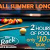 2018 Summer Pool Table Rates Flyer for The Rack in New Glasgow, NS