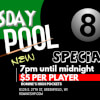Flyer for $5 Pool Wednesdays at Romine's High Pockets